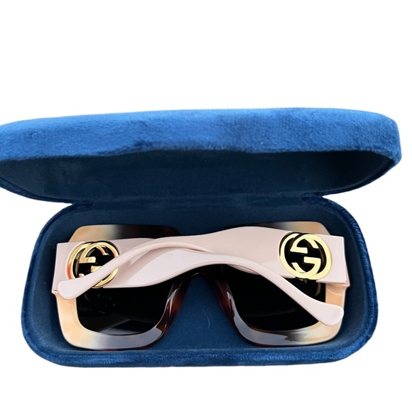 GUCCI 1022s 003 Beige Havana GG Women's Sunglasses - Picture 5 of 16